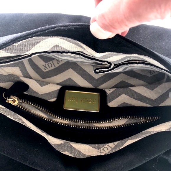 Deux Lux Black Clutch with Gold Chain - Picture 4 of 8